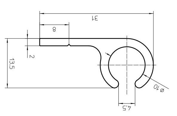 Aluminium-Kederschiene 12 x 29 mm