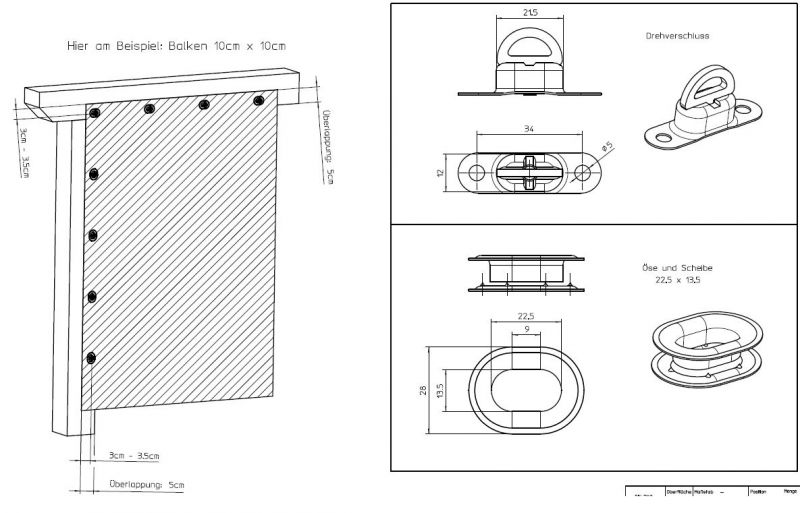 Ösen Werkzeug-Set für 22,5 x 13,5mm Ovalösen