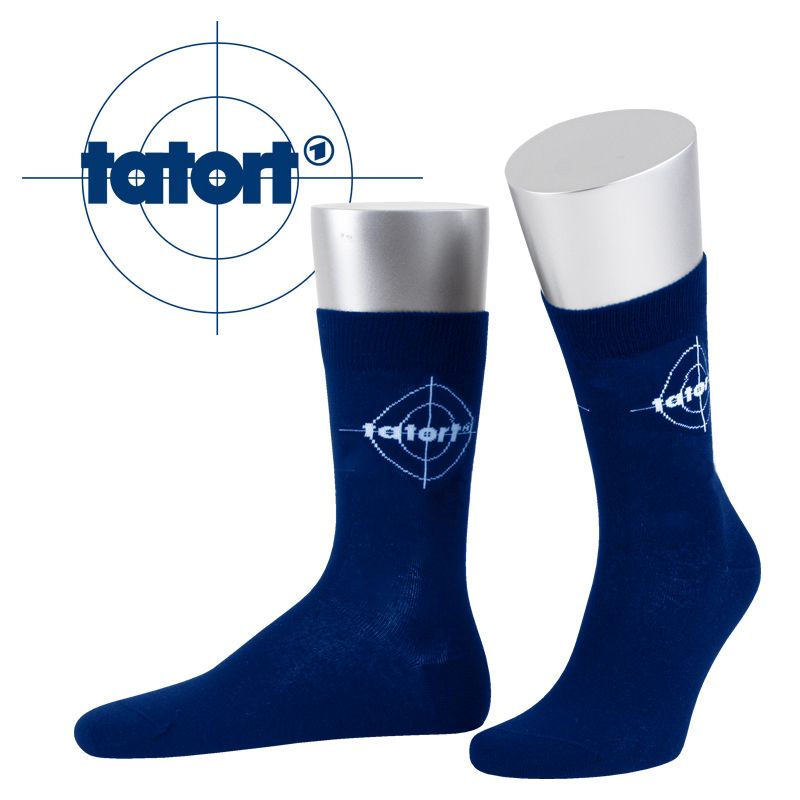 Socken mit Tatort-Motiv Fadenkreuz