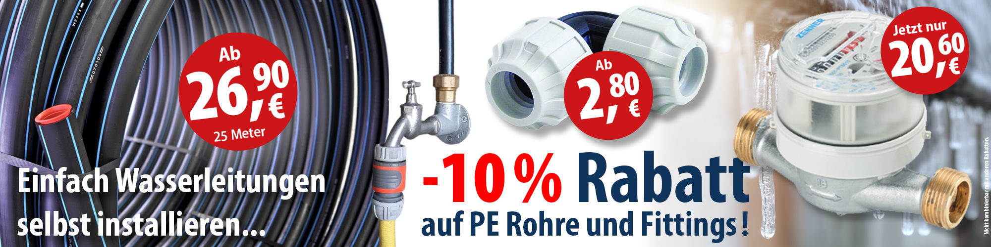 10 % Rabatt auf PE Rohre und Fittings - Einfach installiert! Aktion gültig bis 12.12.2025