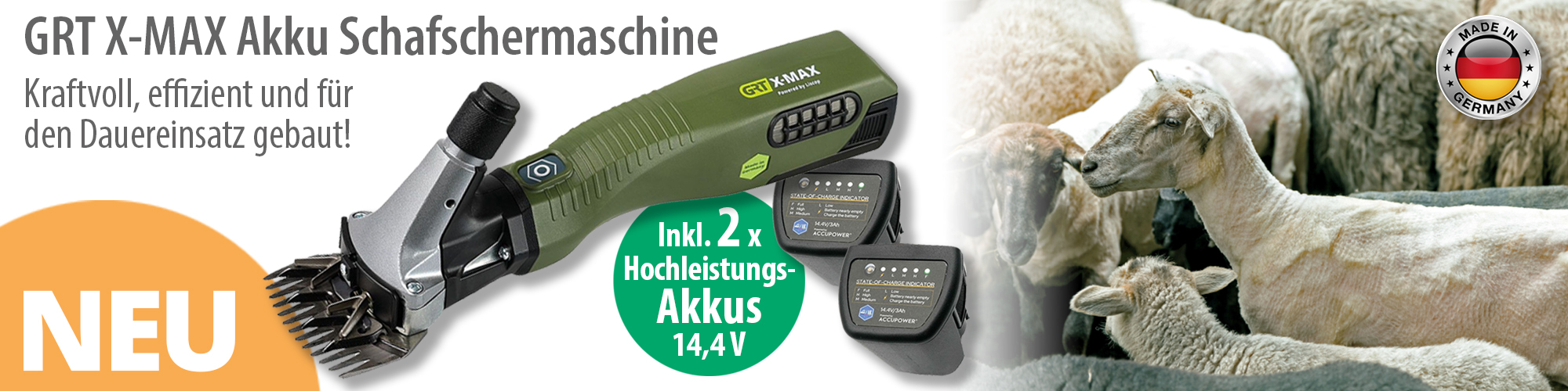 GRT X-MAX Akku-Schafschermaschine bei siepmann.net