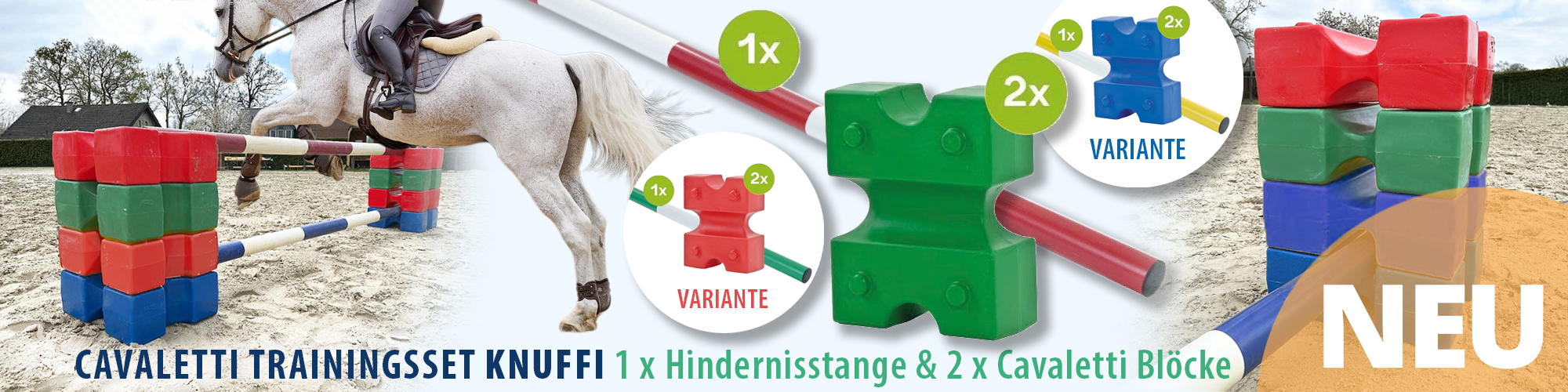 Vielseitiges Cavaletti Trainingsset für effektive Bodenarbeit und abwechslungsreiches Pferdetraining.