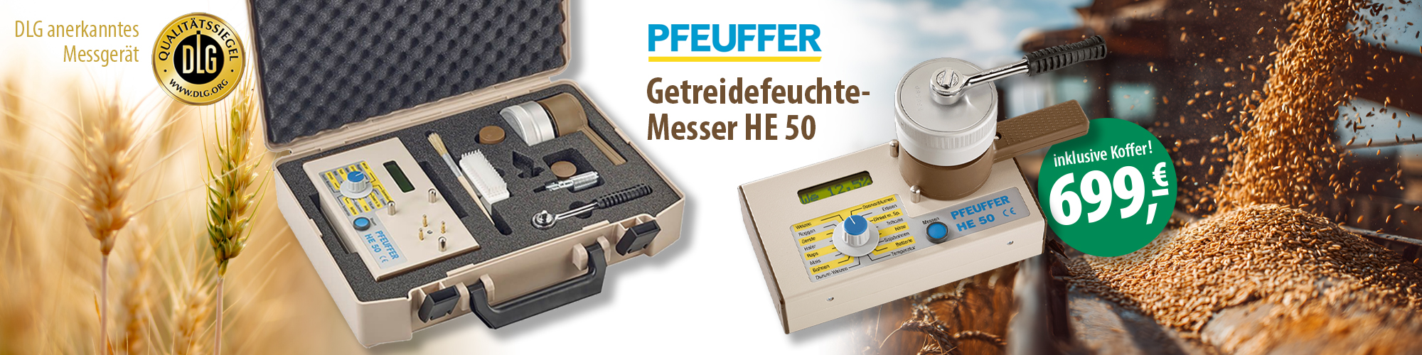 Getreidefeuchte-Messer HE 50 von Pfeuffer zum Dauerniedrigpreis!