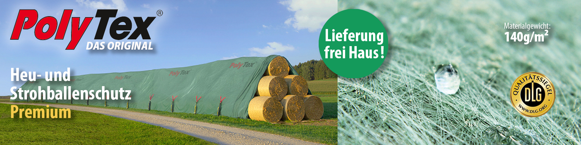 PolyTex Heu-, Stroh- und Getreideschutzvlies in Premium-Qualität