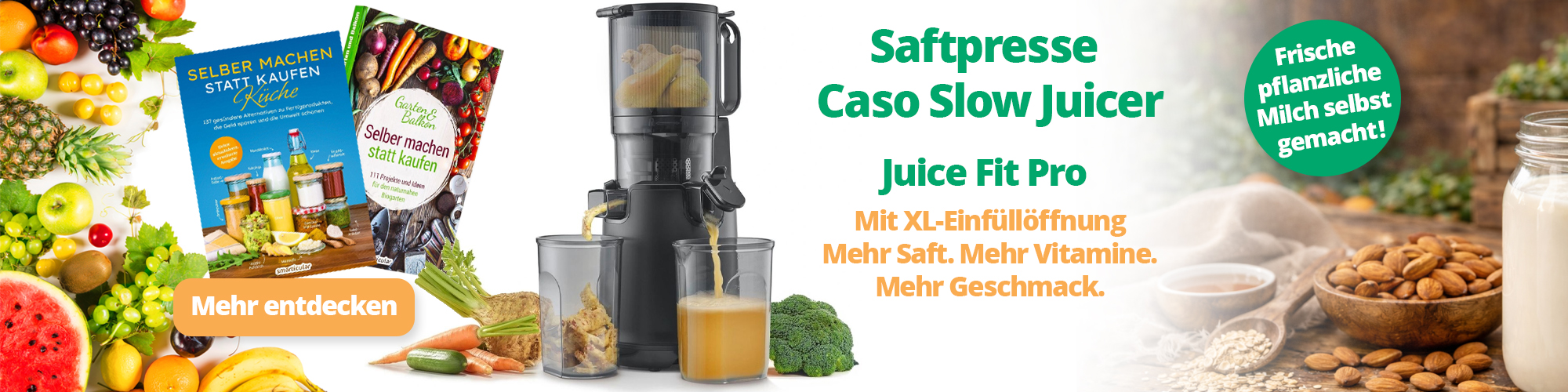 Saftpresse CASO Design JuiceFit Pro | Mehr Saft. Mehr Vitamine. Mehr Geschmack.