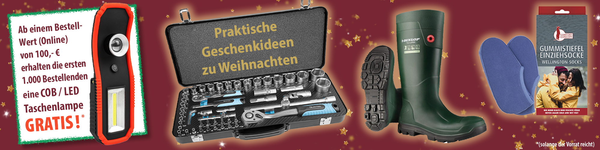 Praktische Geschenkideen zu Weihnachten und gratis Werkstattleuchte dazu bei siepmann.net