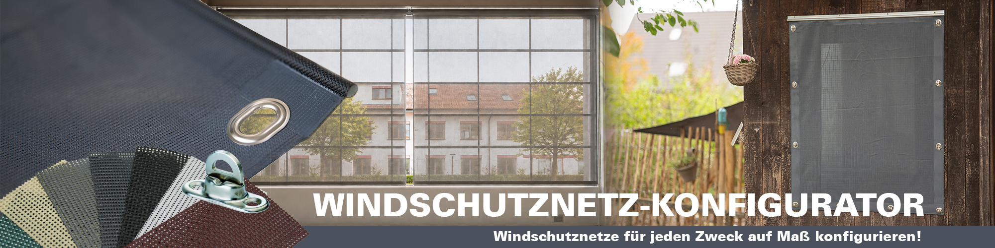 Windschutznetz-Konfigurator: Stall, Reithalle, Maschinenhalle, Carport und mehr vor Wetter schützen